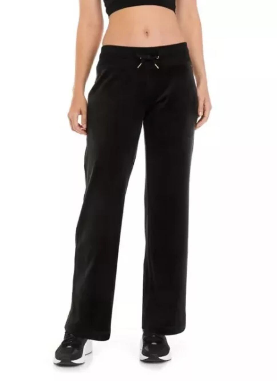 Calvin Klein Velvet Drawstring Elastic Waist Pull On Sweatpants Black Sz 3X NWT